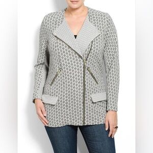 Lucky brand lucky lotus California Marnie asymmetrical zip up jacket knitwear